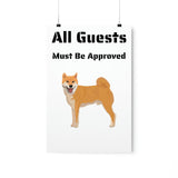 Shiba Inu Premium Matte Vertical Poster, 7 Sizes, Indoor Use, 175 gsm Fine Art Paper, FREE Shipping, Made in USA!!