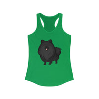 Black Pomeranian Women's Ideal Racerback Tank, 7 Colors; S - 2XL; Cotton/Polyester; Extra Light Fabric; FREE Shipping, Made in USA!!