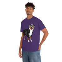 Australian Shepherd Unisex Heavy Cotton Tee, S-5XL, 12 Colors, 100% Cotton, Light Fabric, FREE Shipping, Made in USA!!