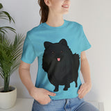 Black Pomeranian Unisex Jersey Short Sleeve Tee, S - 3XL, 16 Colors, Cotton, Light Fabric, FREE Shipping, Made in USA!!