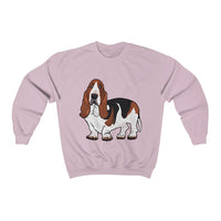 Basset Hound Unisex Heavy Blend™ Crewneck Sweatshirt, Cotton & Polyester, S - 5XL, 12 Colors, FREE Shipping, Made in USA!!