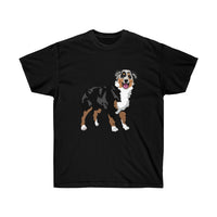 Australian Shepherd Unisex Ultra Cotton Tee, S-5XL, 15 Colors, 100% Cotton, Medium Fabric, FREE Shipping, Made in USA!!