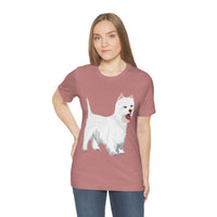 West Highland White Terrier Unisex Jersey Short Sleeve Tee, S - 3XL, Cotton, Light Fabric, FREE Shipping, Made in USA!!