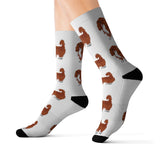 Ruby Cavalier King Charles Spaniel Sublimation Socks, 3 Sizes, Polyester/Spandex, FREE Shipping, Made in USA!!