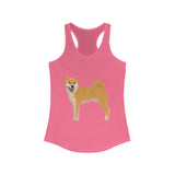 Shiba Inu Women's Ideal Racerback Tank, XS - 2XL, 7 Colors, Cotton/Polyester, Extra Light Fabric, Slim Fit, FREE Shipping, Made in USA!!