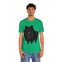 Black Pomeranian Unisex Jersey Short Sleeve Tee, S - 3XL, 16 Colors, Cotton, Light Fabric, FREE Shipping, Made in USA!!