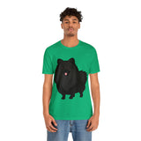 Black Pomeranian Unisex Jersey Short Sleeve Tee, S - 3XL, 16 Colors, Cotton, Light Fabric, FREE Shipping, Made in USA!!