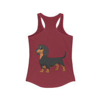 Dachshund  Women's Ideal Racerback Tank, XS - 2XL, 8 Colors, Soft Cotton/Polyester, Extra Light Fabric, FREE Shipping, Made in USA!!