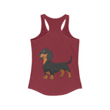 Dachshund  Women's Ideal Racerback Tank, XS - 2XL, 8 Colors, Soft Cotton/Polyester, Extra Light Fabric, FREE Shipping, Made in USA!!