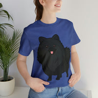 Black Pomeranian Unisex Jersey Short Sleeve Tee, S - 3XL, 16 Colors, Cotton, Light Fabric, FREE Shipping, Made in USA!!