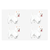 West Highland White Terrier Sticker Sheets, Water Resistant Vinyl, Indoor, One Sheet Per Listing, FREE Shipping, Made in USA!!