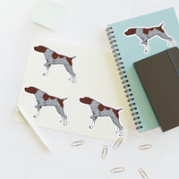 German Shorthaired Pointer Sticker Sheets, 2 Image Sizes, 3 Image Surfaces, Water Resistant Vinyl, FREE Shipping, Made in USA!!