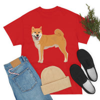 Shiba Inu Unisex Heavy Cotton Tee, Cotton, Medium Fabric, S - 5XL, 12 Colors, FREE Shipping, Made in USA!!