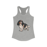 Tricolor Cavalier King Charles Spaniel Women's Ideal Racerback Tank Top, 8 Colors