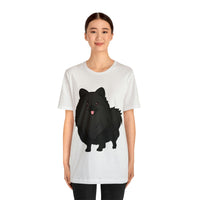 Black Pomeranian Unisex Jersey Short Sleeve Tee, S - 3XL, 16 Colors, Cotton, Light Fabric, FREE Shipping, Made in USA!!