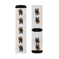 Belgian Malinois Sublimation Socks, long socks, small, medium, large, Made in the USA!!