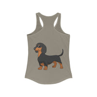 Dachshund  Women's Ideal Racerback Tank, XS - 2XL, 8 Colors, Soft Cotton/Polyester, Extra Light Fabric, FREE Shipping, Made in USA!!