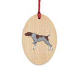 German Shorthaired Pointer Wooden Ornaments, 6 Shapes, Solid Wood, Magnetic Back, Contains Ribbon, FREE Shipping, Made in USA!!