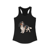 Tricolor Cavalier King Charles Spaniel Women's Ideal Racerback Tank Top, 8 Colors