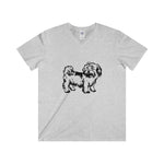 Shih Tzu Men's Fitted V-Neck Short Sleeve Tee