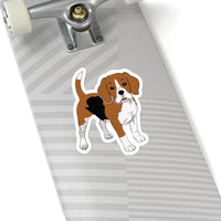 Beagle Kiss-Cut Stickers, Indoor/Outdoor Use, 4 Sizes, White or Transparent, FREE Shipping, Made in USA!!