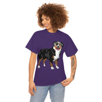 Australian Shepherd Unisex Heavy Cotton Tee, S-5XL, 12 Colors, 100% Cotton, Light Fabric, FREE Shipping, Made in USA!!