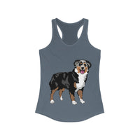 Australian Shepherd Women's Ideal Racerback Tank, XS-2XL, 15 Colors, Slim Fit, Extra LIght Fabric, FREE Shipping, Made in USA!!