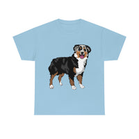 Australian Shepherd Unisex Heavy Cotton Tee, S-5XL, 12 Colors, 100% Cotton, Light Fabric, FREE Shipping, Made in USA!!