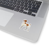 Brittany Dog Kiss-Cut Stickers, 4 Sizes, White or Transparent Background