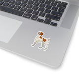 Brittany Dog Kiss-Cut Stickers, 4 Sizes, White or Transparent Background