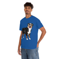 Australian Shepherd Unisex Heavy Cotton Tee, S-5XL, 12 Colors, 100% Cotton, Light Fabric, FREE Shipping, Made in USA!!