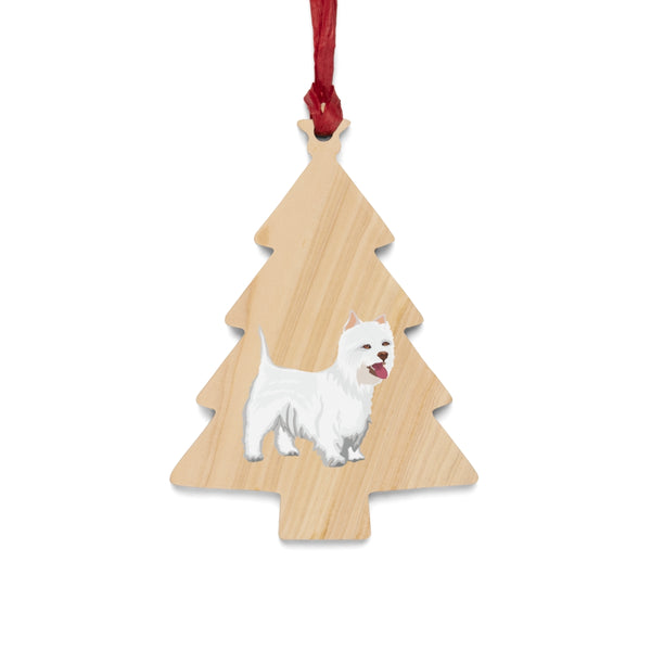 West Highland White Terrier Wooden Ornaments, 6 Shapes, Solid Wood, Magnetic Back, FREE Shipping, Made in USA!!