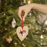 Beagle Wooden Ornaments, 6 Shapes, Solid Wood, Magnetic Back, Red Ribbon for Hanging, FREE Shipping, Made in the USA!!