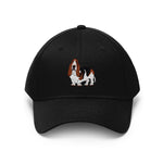 Basset Hound Unisex Twill Hat, Cotton Twill, Adjustable Velcro Closure, FREE Shipping, Made in USA!!