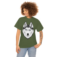 Siberian Husky Unisex Heavy Cotton Tee, S - 5XL, 12 Colors, Light Fabric, FREE Shipping, Made in USA!!