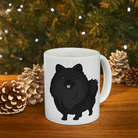 Black Pomeranian Ceramic Mug 11oz, Rounded Corners, Customized, Coffee, Tea, Chocolate, Microwave & Dishwasher Safe,  FREE Shipping