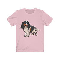 Tricolor Cavalier King Charles Spaniel Unisex Jersey Short Sleeve Tee, men, women, dog, t shirt