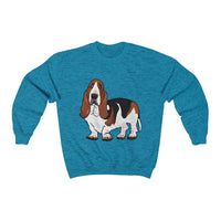 Basset Hound Unisex Heavy Blend™ Crewneck Sweatshirt, Cotton & Polyester, S - 5XL, 12 Colors, FREE Shipping, Made in USA!!