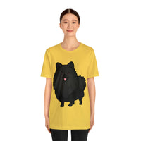 Black Pomeranian Unisex Jersey Short Sleeve Tee, S - 3XL, 16 Colors, Cotton, Light Fabric, FREE Shipping, Made in USA!!