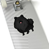 Black Pomeranian Kiss-Cut Stickers, 4 Sizes, White or Transparent, Vinyl, 3M Glue, FREE Shipping, Made in USA!!