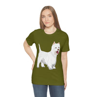 West Highland White Terrier Unisex Jersey Short Sleeve Tee, S - 3XL, Cotton, Light Fabric, FREE Shipping, Made in USA!!