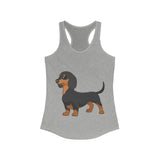 Dachshund  Women's Ideal Racerback Tank, XS - 2XL, 8 Colors, Soft Cotton/Polyester, Extra Light Fabric, FREE Shipping, Made in USA!!