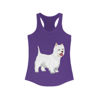 West Highland White Terrier Women's Ideal Racerback Tank, XS - 2XL, 15 Colors, Cotton/Polyester, Slim Fit, FREE Shipping, Made in USA!!