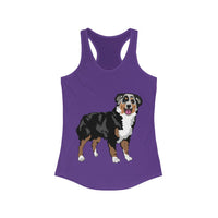Australian Shepherd Women's Ideal Racerback Tank, XS-2XL, 15 Colors, Slim Fit, Extra LIght Fabric, FREE Shipping, Made in USA!!