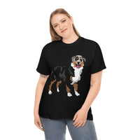 Australian Shepherd Unisex Heavy Cotton Tee, S-5XL, 12 Colors, 100% Cotton, Light Fabric, FREE Shipping, Made in USA!!