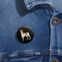 Brittany Dog Pin Buttons, 3 Sizes, Metal, Lightweight, Durable, Strong Safety Pin, Safety Pin Backing, Made in the USA!!