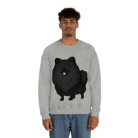 Black Pomeranian Unisex Heavy Blend™ Crewneck Sweatshirt, S - 3XL; 4 Colors; Cotton/Polyester; Medium Heavy Fabric; FREE Shipping; Made in USA!!