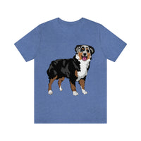 Australian Shepherd Unisex Jersey Short Sleeve Tee, XS-3XL, 14 Colors, Soft Cotton, Light Fabric, FREE Shipping, Made in USA!!