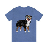 Australian Shepherd Unisex Jersey Short Sleeve Tee, XS-3XL, 14 Colors, Soft Cotton, Light Fabric, FREE Shipping, Made in USA!!