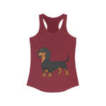 Dachshund  Women's Ideal Racerback Tank, XS - 2XL, 8 Colors, Soft Cotton/Polyester, Extra Light Fabric, FREE Shipping, Made in USA!!